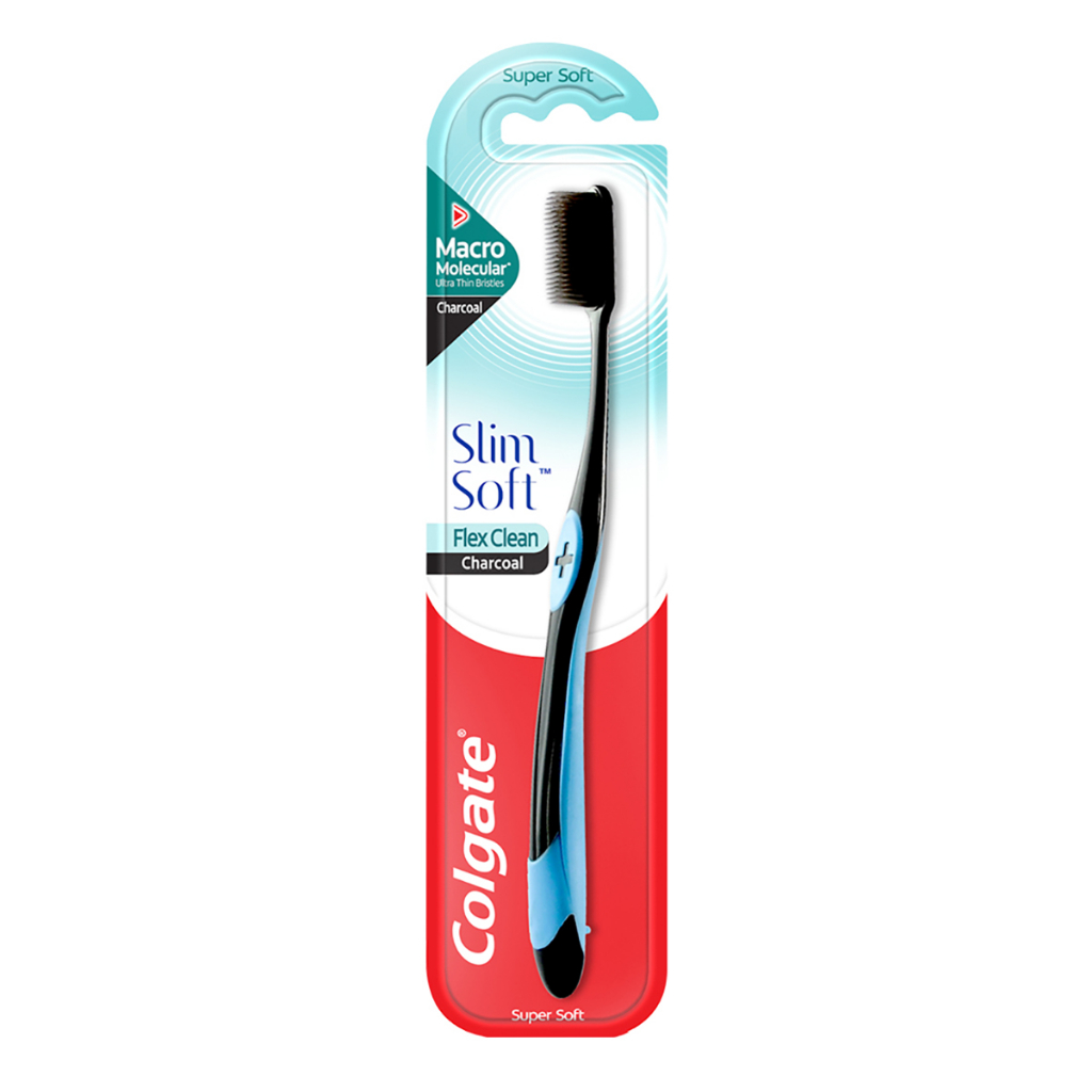 Bàn chải Colgate Slimsoft Flex Clean Charcoal nguyên khối than hoạt tính kháng khuẩn