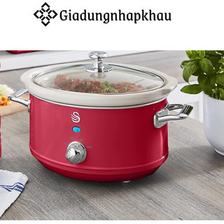 Nồi nấu chậm swan, nồi hầm, nồi nấu cháo, dung tích 3,5l, nhập đức, bh 12 tháng, giadungnhapkhau19