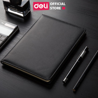 Sổ Da Sổ Tay Ghi Chép Kẻ Ngang 25K/ A5 Cao Cấp Deli - 192 Trang, Chống Lóa 70gsm - Làm Quà Tặng Sang Trọng Văn Phòng