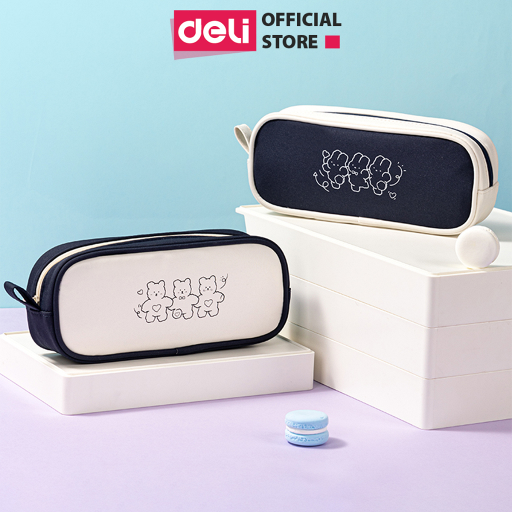 Hộp Bút Túi Đựng Bút Vải Oxford Chống Nước Dễ Thương Deli - Sức Chứa Lớn Chống Nước Bụi - Học Sinh Sinh Viên Đa Năng