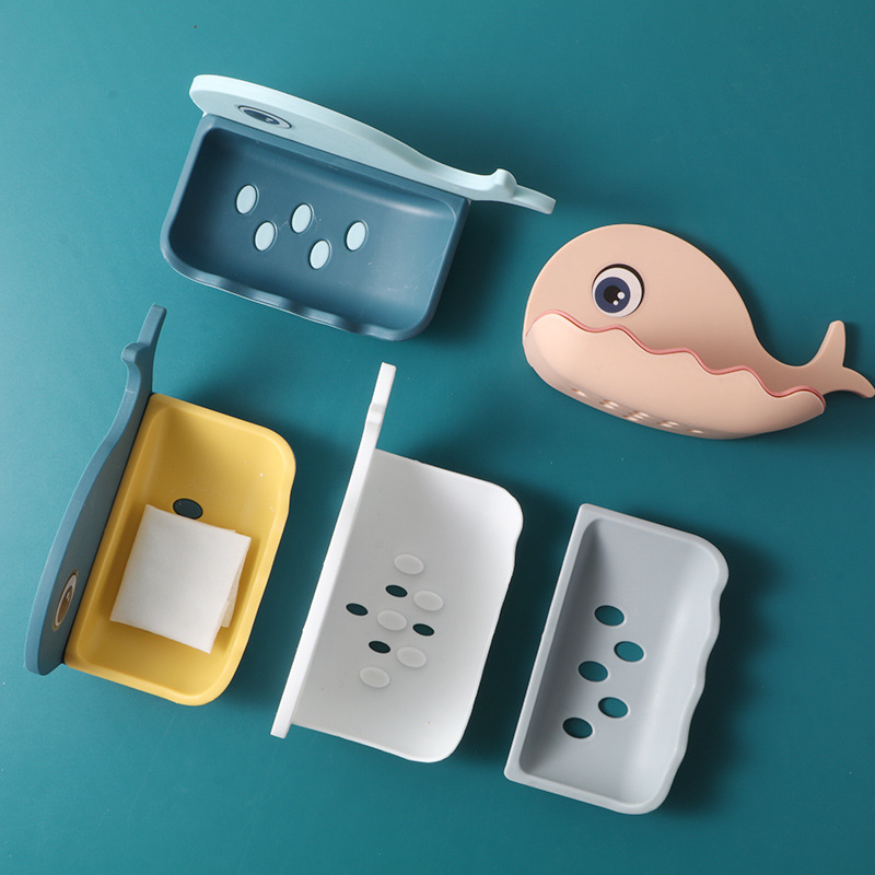 Khay Để Xà Bông Tắm Hình Cá Voi Siêu Xinh, Kệ Đa Năng Dán Tường Phòng Tắm