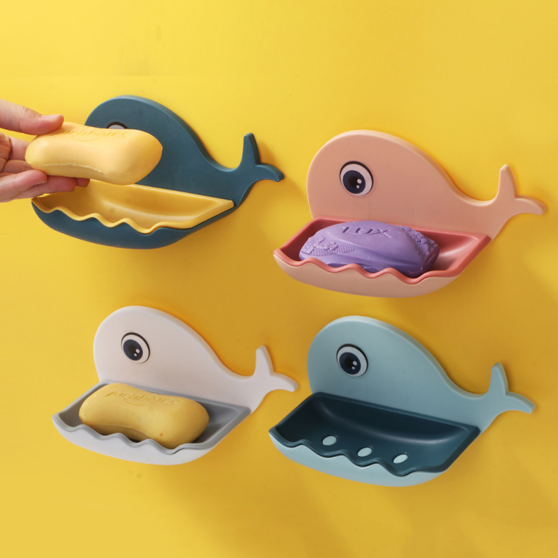 Khay Để Xà Bông Tắm Hình Cá Voi Siêu Xinh, Kệ Đa Năng Dán Tường Phòng Tắm