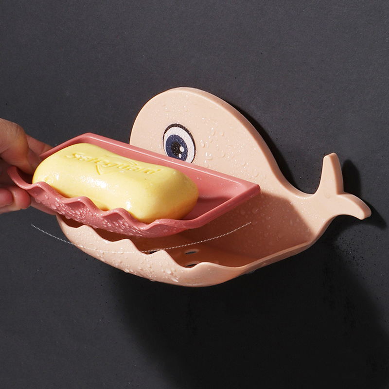 Khay Để Xà Bông Tắm Hình Cá Voi Siêu Xinh, Kệ Đa Năng Dán Tường Phòng Tắm
