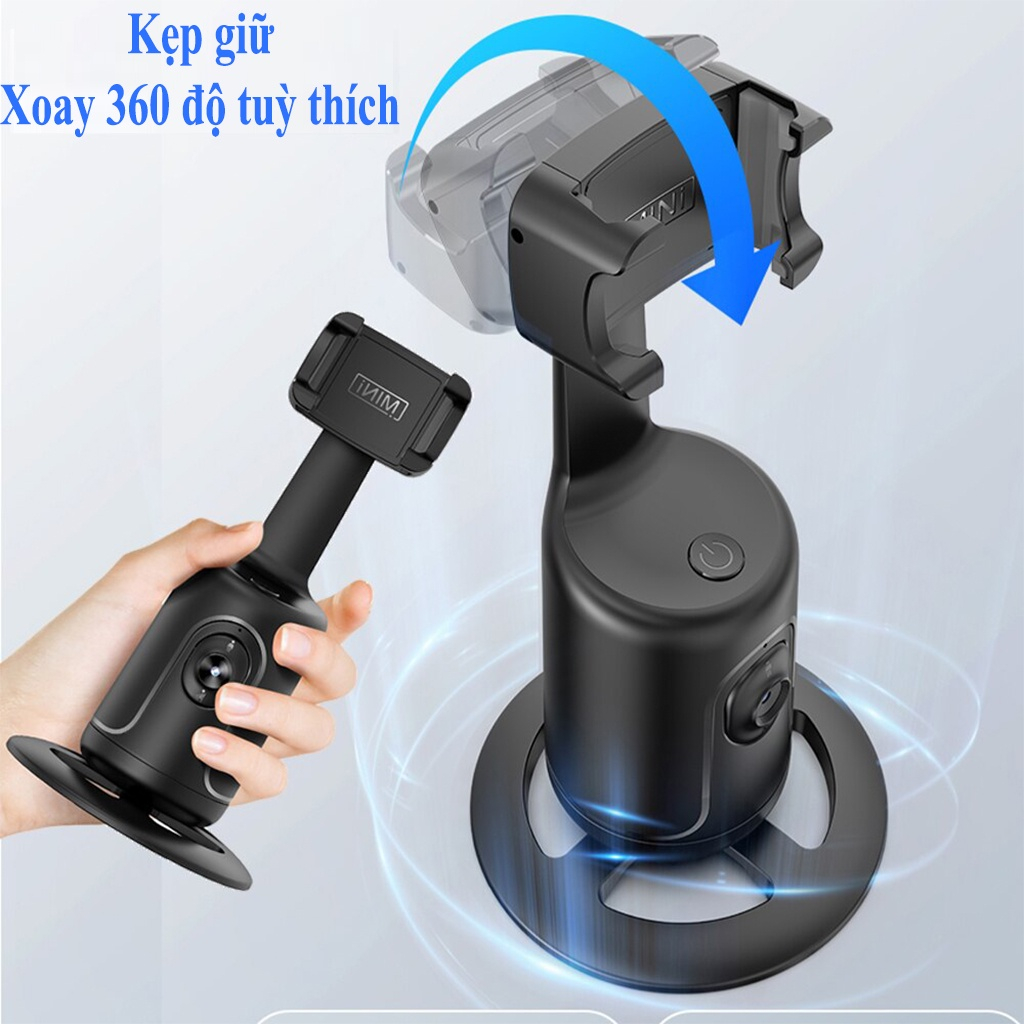 Gimbal AI Kiêm Giá Đỡ Điện Thoại P01 - Cảm Biến Thông Minh Nhận Diện Khuôn Mặt - Xoay 360° - Chính Hãng HD DESIGN