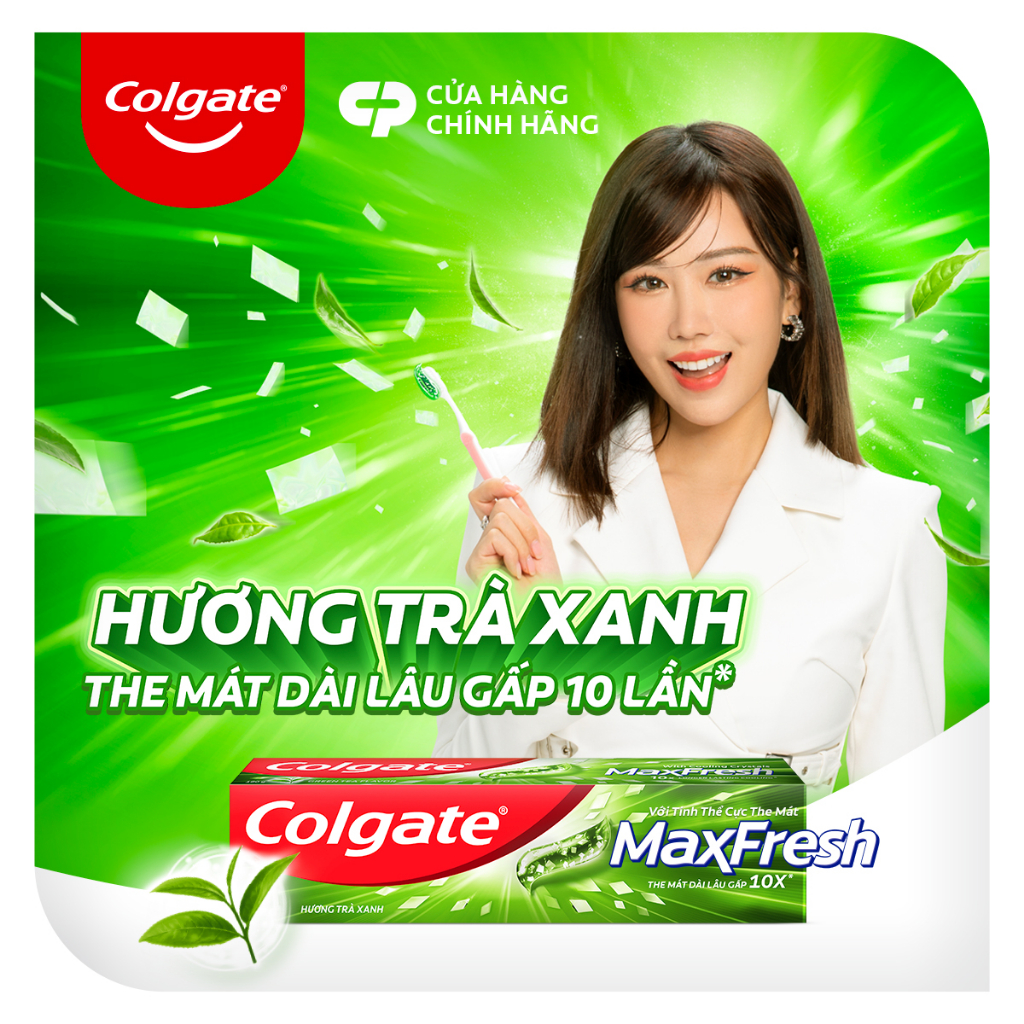 Bộ 4 Kem đánh răng Colgate Maxfresh Trà Xanh the mát 225g/tuýp tặng bàn chải