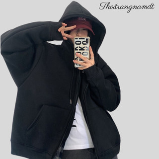 Áo khoác nam form rộng hoodie zip, áo khoác ngoài kéo khóa zip nỉ bông mùa đông hàn quốc unisex - thoitrangnamdt