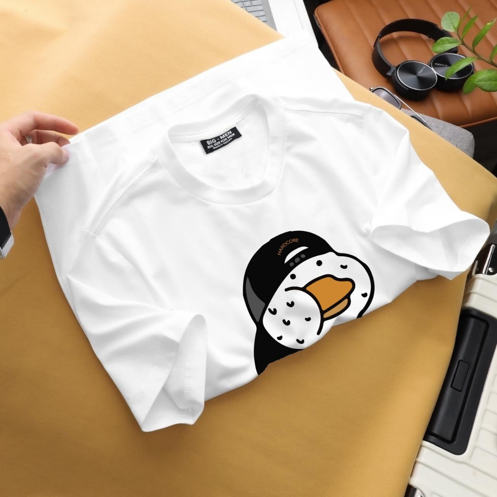 Áo thun cotton bigsize nam in hình ngộ nghĩnh bigsize cỡ đại < 140kg