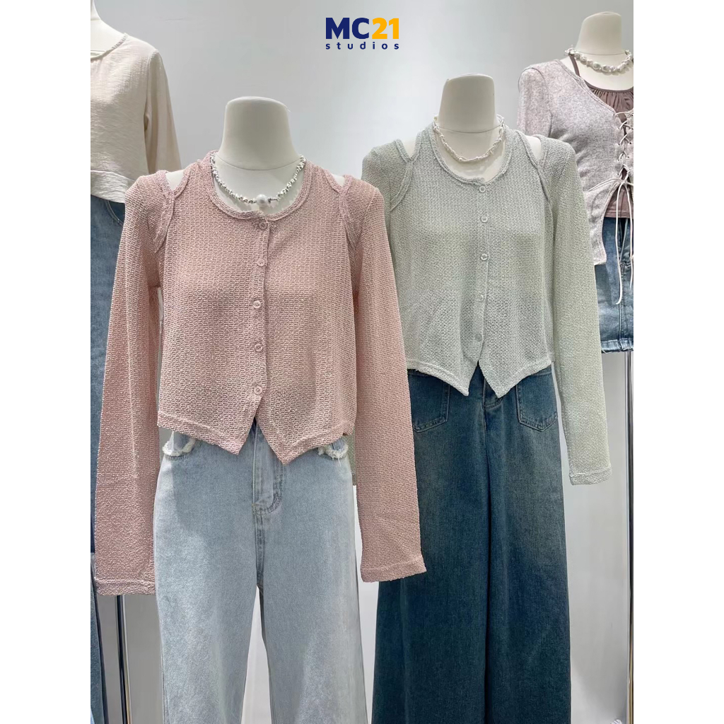 Áo len thun dài tay MC21.STUDIOS sweater Ulzzang Streetwear Hàn Quốc chất len mềm mịn co giãn cao cấp A3744