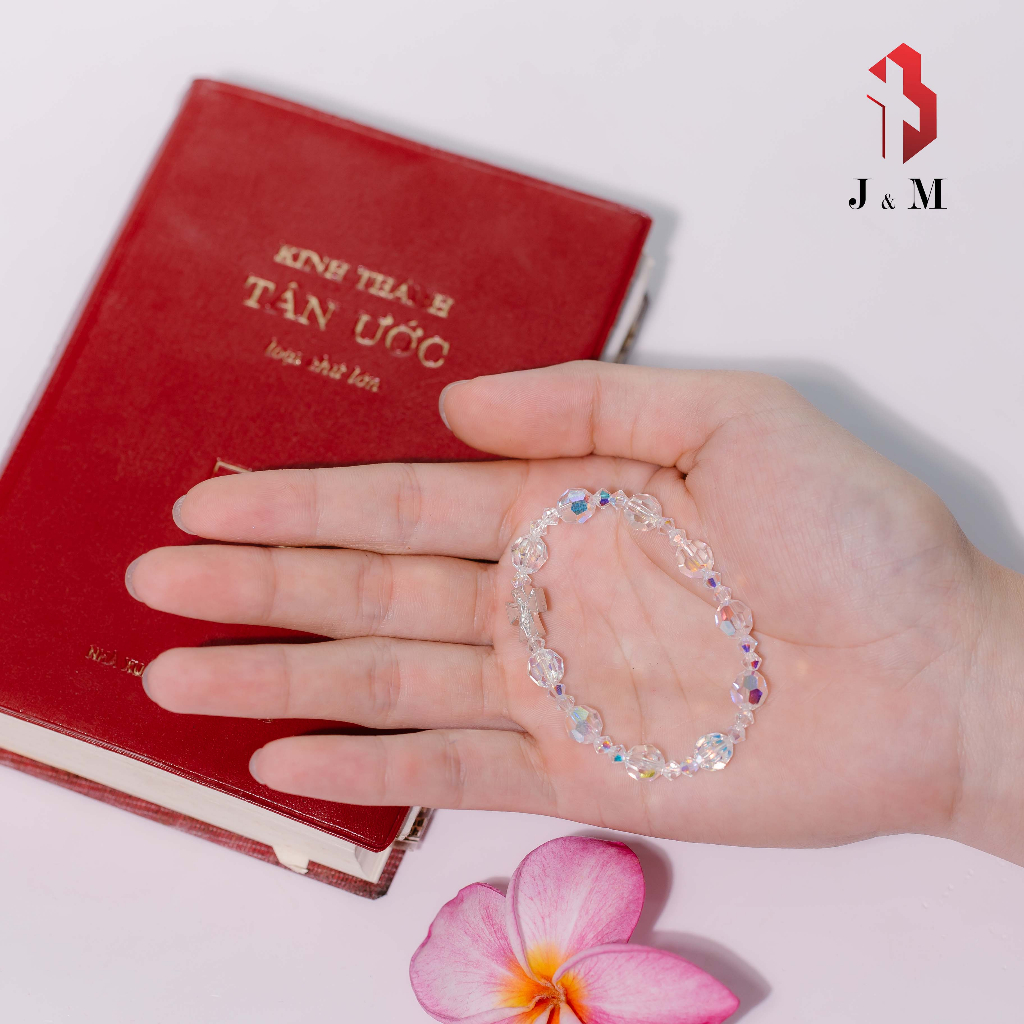Chuỗi Mân Côi Phale Nhập Khẩu Cao Cấp Mix Thánh Giá Bạc Ta Luôn Sáng Bóng Và Có Sắc Cầu Vòng Trong Hạt