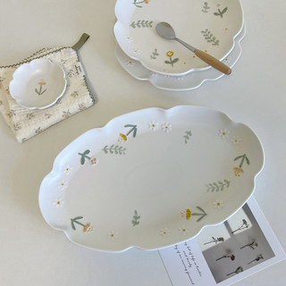 Dĩa chén chủ đề Daisy - bộ chén cốc hoa cúc kiểu Hàn