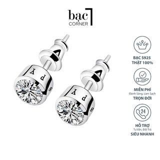 Khuyên Tai Nam, Khuyên Tròn Đính Đá 7mm Siêu Chất, Bán Theo Chiếc, Chất Liệu Bạc 925 Siêu Sáng Không Gỉ - Bạc Corner