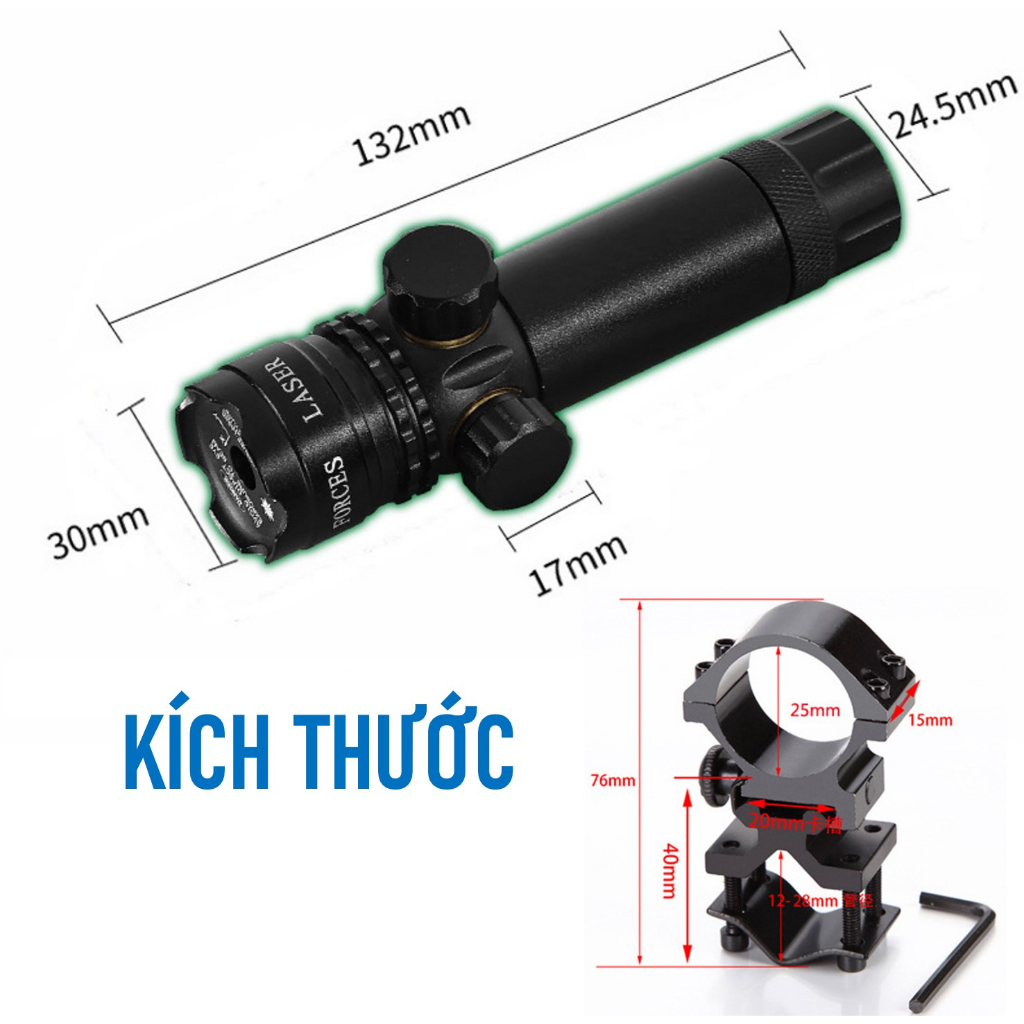 Đèn Laze Tia Đỏ Kim Loại Pin Sạc 3 Chân Thế Hệ Mới - Đồ Chơi Tương Lai