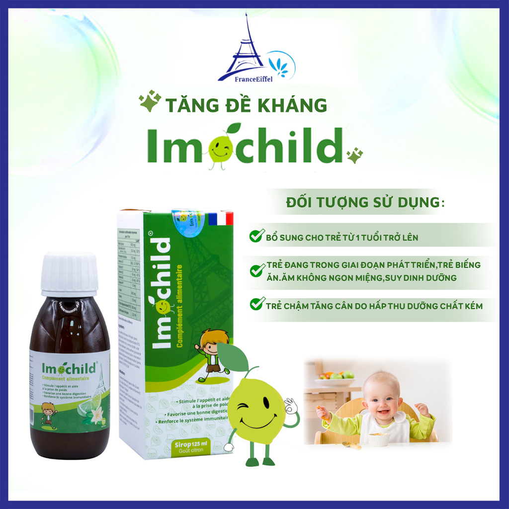 Combo 2 Siro Tăng Đề Kháng Imochild Cho Bé, Cải Thiện Biếng Ăn Đề Kháng Khỏe - IMOCHILD Kiện 2 Hộp