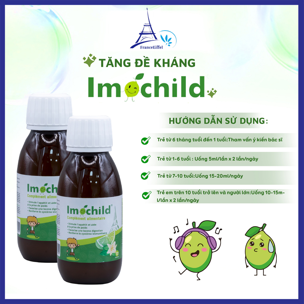 Combo 2 Siro Tăng Đề Kháng Imochild Cho Bé, Cải Thiện Biếng Ăn Đề Kháng Khỏe - IMOCHILD Kiện 2 Hộp