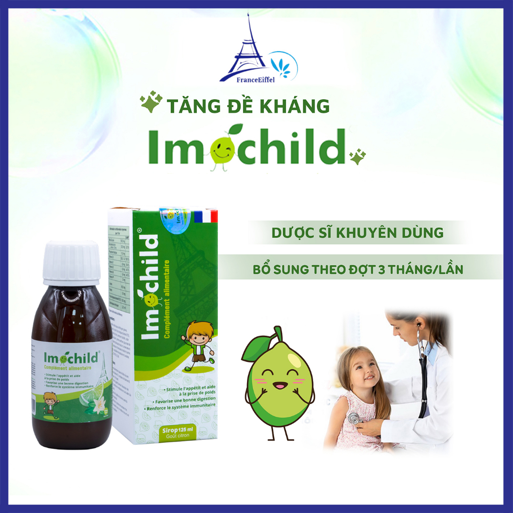 Combo 2 Siro Tăng Đề Kháng Imochild Cho Bé, Cải Thiện Biếng Ăn Đề Kháng Khỏe - IMOCHILD Kiện 2 Hộp