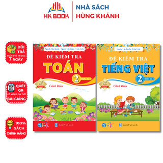 Sách - Combo 2 cuốn Đề Kiểm Tra Môn Toán, Tiếng Việt Lớp 2 - Tập 1 - Cánh Diều - QC 223