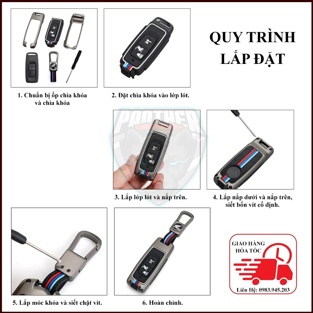 Ốp Chìa Khóa Xe Máy Honda 2023 2024 AirBlade125 160, Vario 125 160, SH125i 160i 350i, Vision, Lead, Winner X, Supper Cub