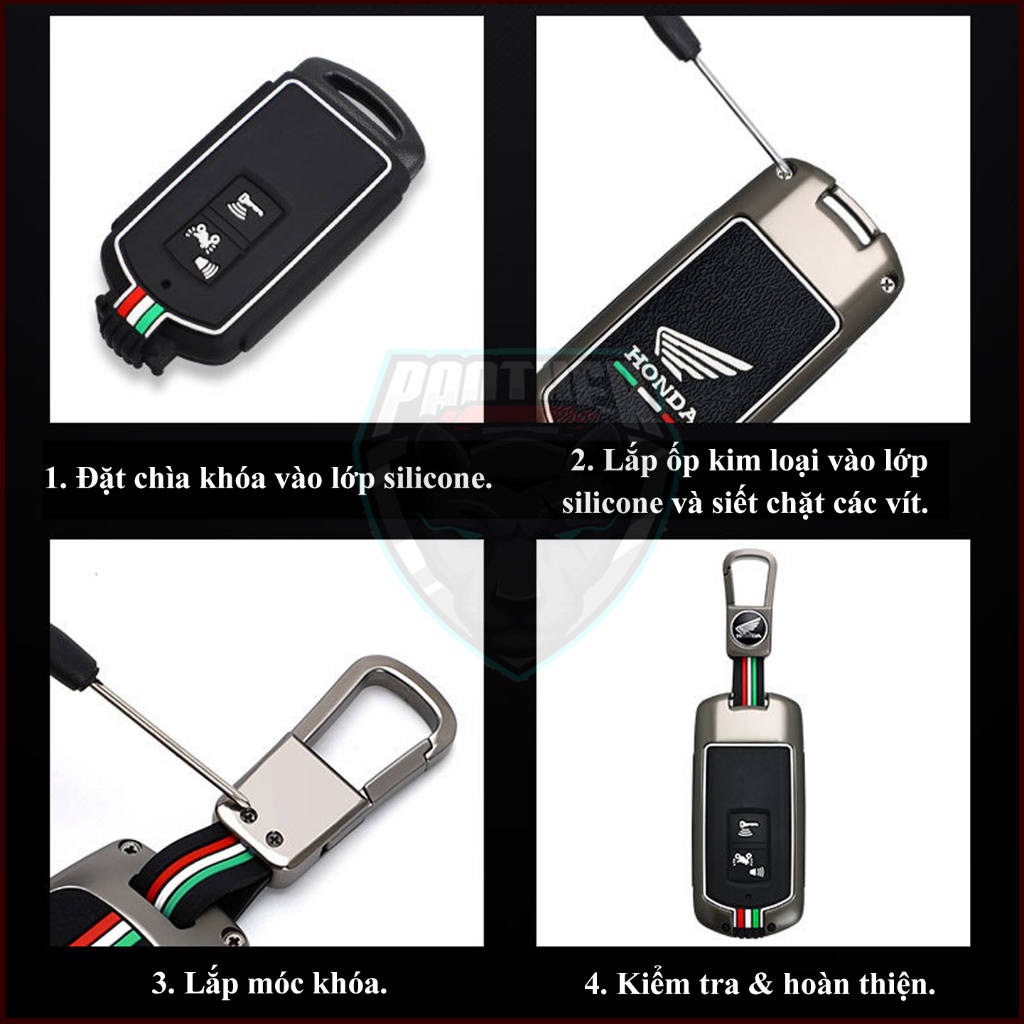 Ốp Chìa Khóa Xe Máy Honda Air Blade, Lead, Vario Chìa Khóa 2 Nút Họa Tiết Cờ Ý Lịch Lãm Sang Trọng