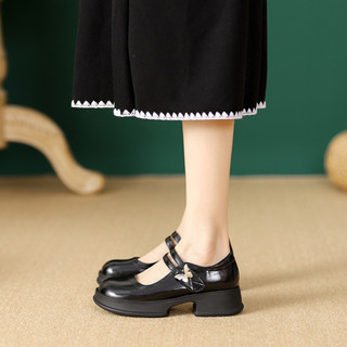 Giày đốc nữ nơ Bướm DPX da bóng đế siêu nhẹ cao 5cm