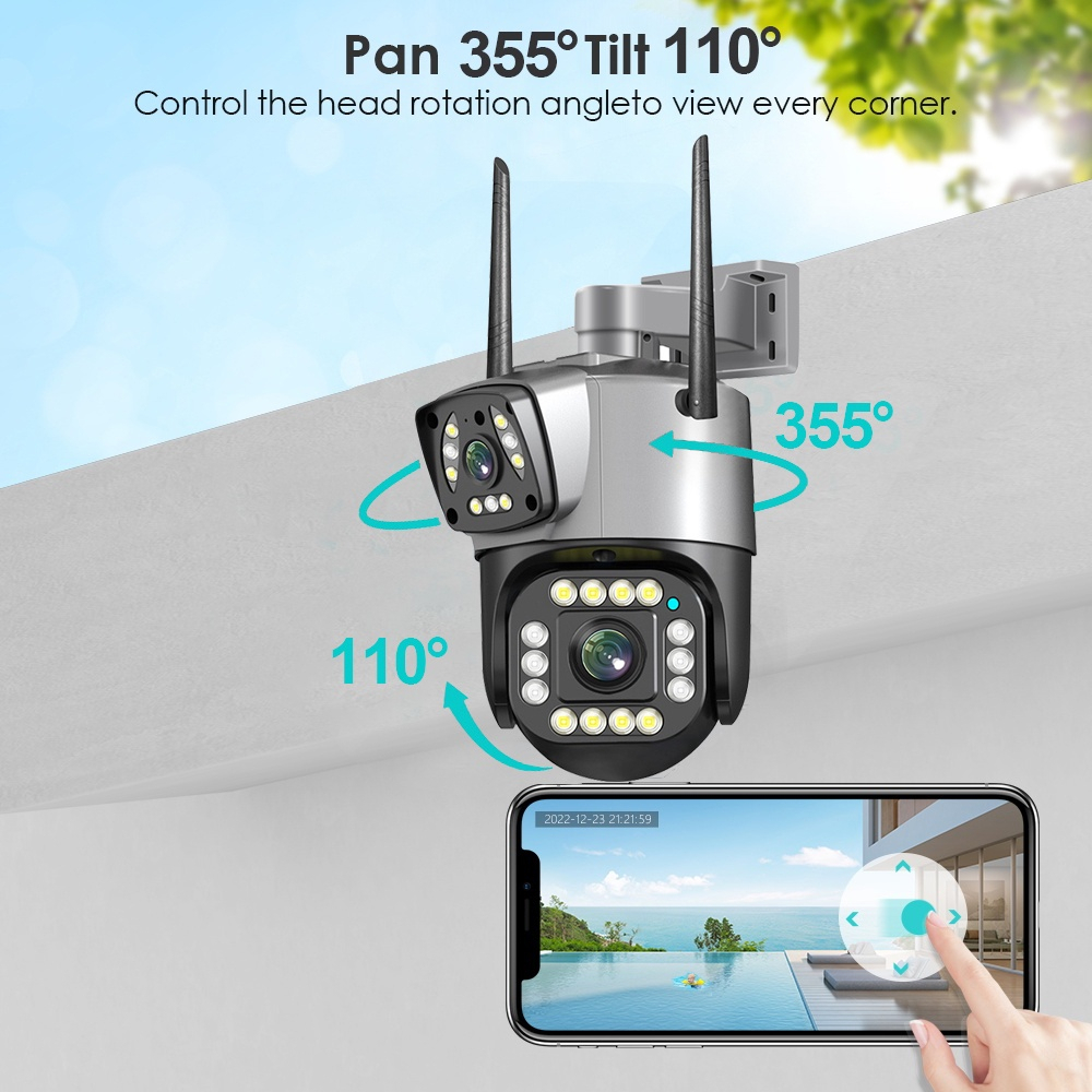 XIAOMI V380 Pro camera cctv, camera giám sát không dây ngoài trời wifi, camera an ninh IP, ống kính kép, 4K, 8MP, gọi h | BigBuy360 - bigbuy360.vn