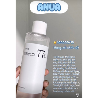 Toner dịu da, tái tạo da nhạy cảm, mụn ANUA 77% soothing toner