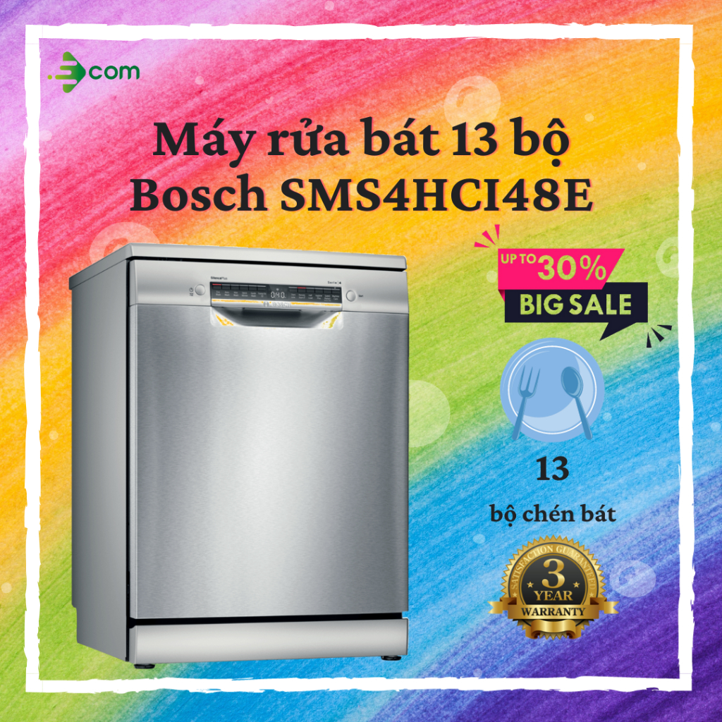 Máy Rửa Chén Bát BOSCH SMS4HCI48E - Hàng Chính Hãng