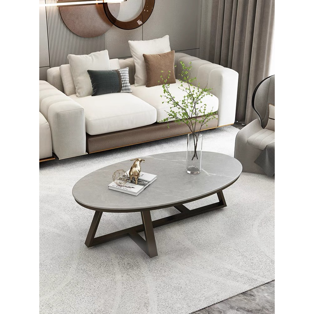 Bàn trà sofa decor N67, bàn gỗ nội thất N2 Furniture, bàn decor phòng khách mặt đá chân chữ Y làm bàn sofa uống nước