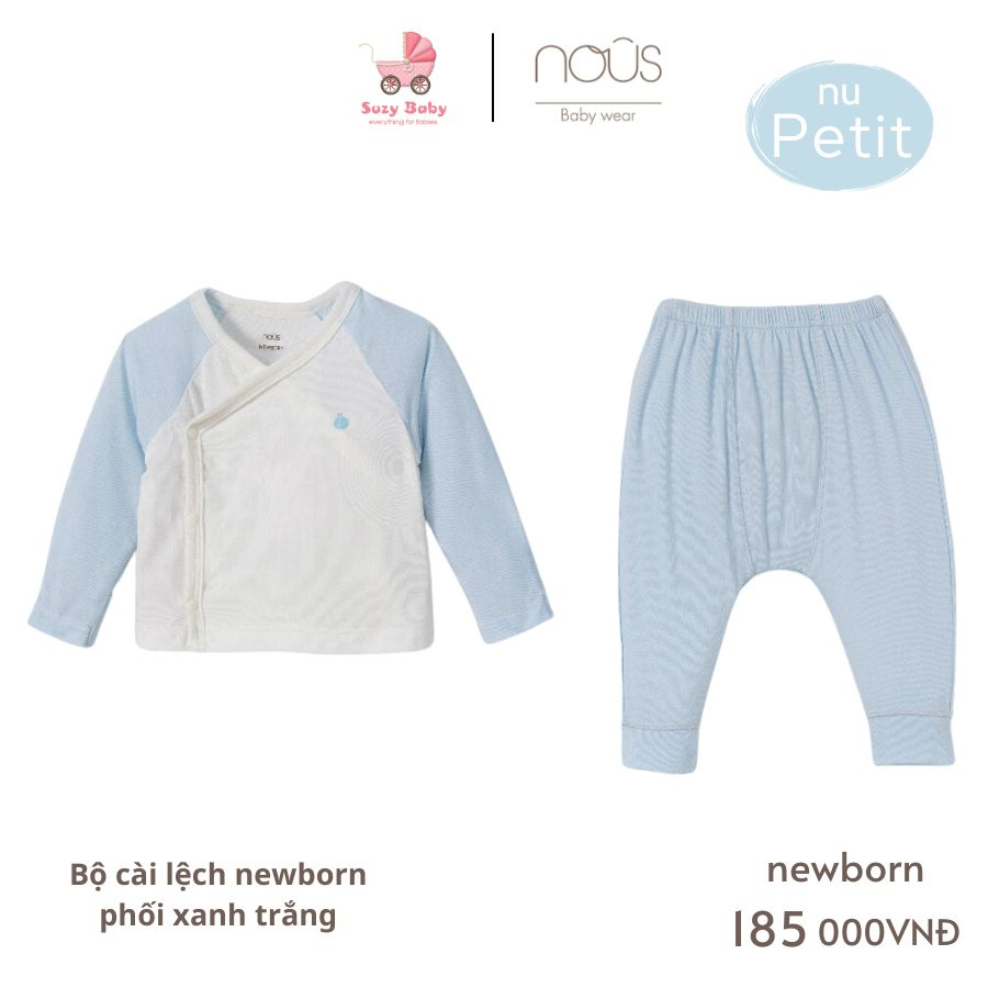 Bộ cài lệch Nous newborn cho bé sơ sinh các mẫu mới