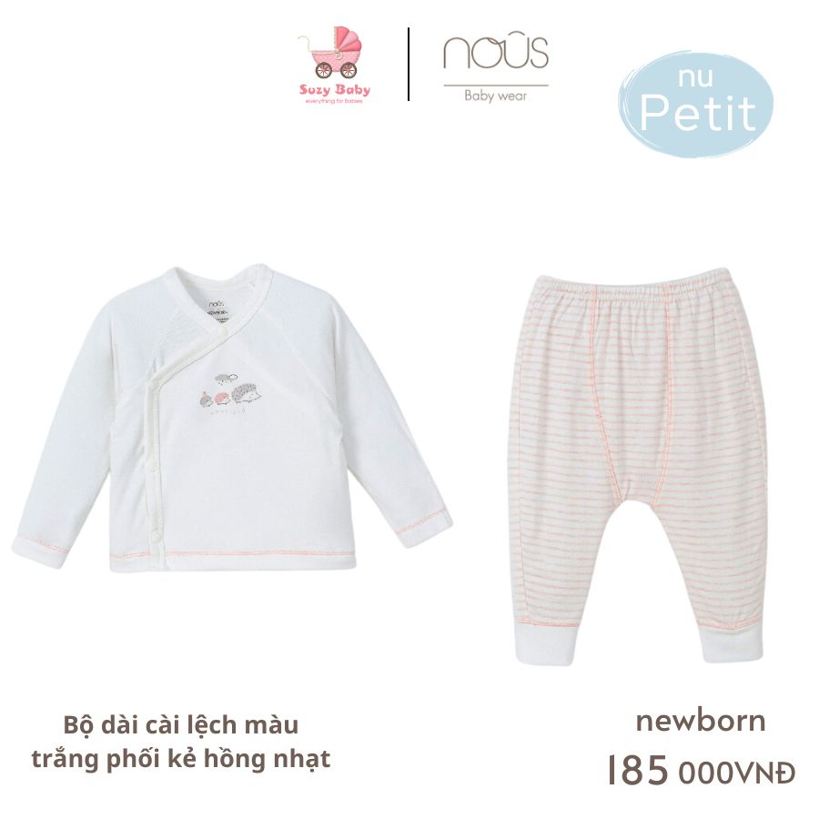 Bộ cài lệch Nous newborn cho bé sơ sinh các mẫu mới