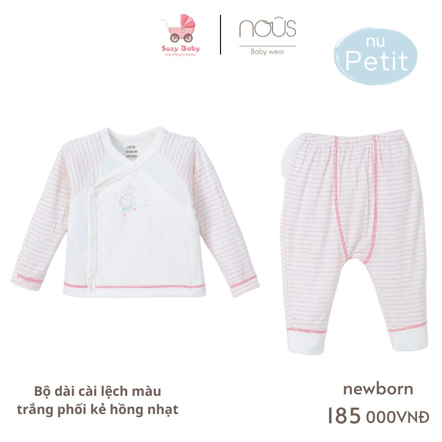 Bộ cài lệch Nous newborn cho bé sơ sinh các mẫu mới