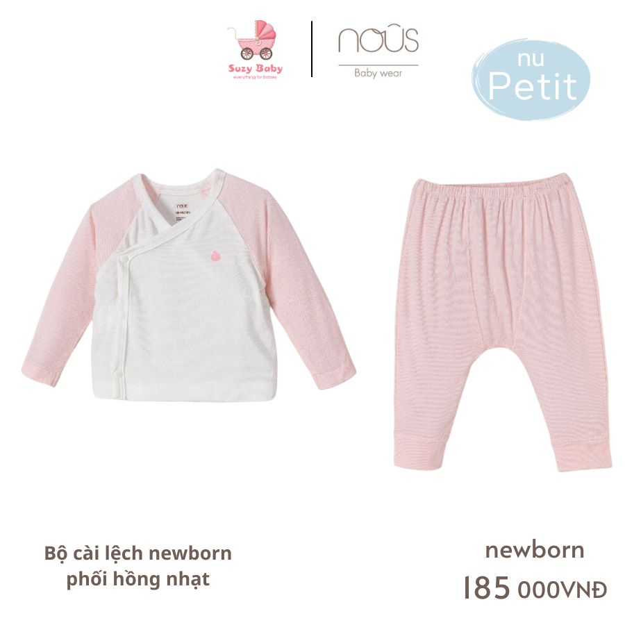 Bộ cài lệch Nous newborn cho bé sơ sinh các mẫu mới