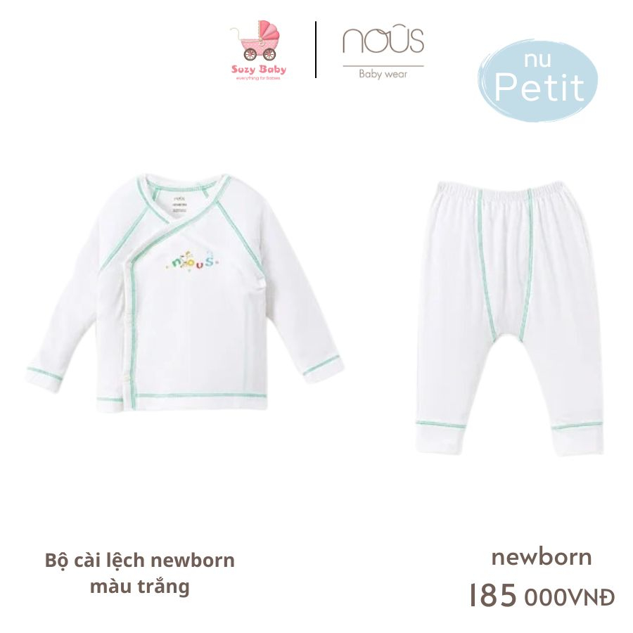Bộ cài lệch Nous newborn cho bé sơ sinh các mẫu mới