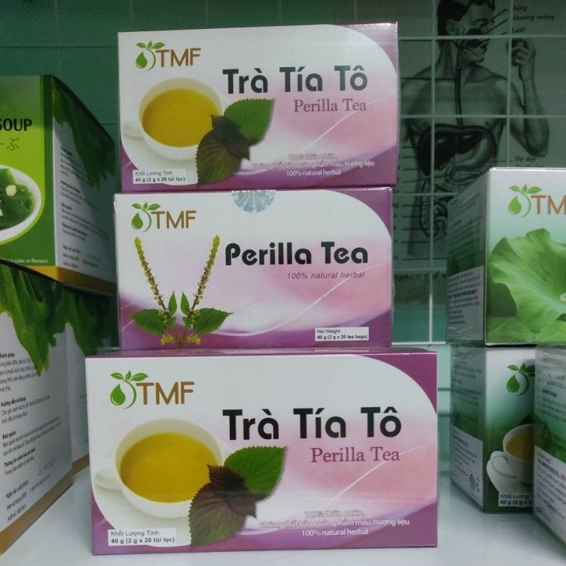 Trà Tía Tô hộp 20 túi lọc Giúp giải cảm, giảm ho, làm đẹp da, nám, tàn nhang Siêu Thị Sức Khoẻ 365