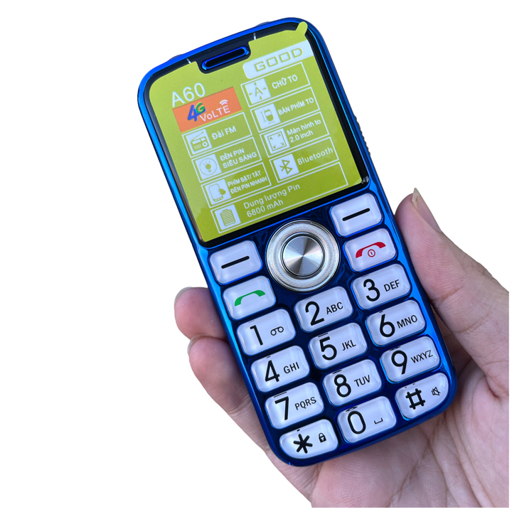 Điện thoại người gìa Good A60 - Bàn phím to - Pin trâu - Sạc Type C sạc nhanh - Máy chắc chắn - Bảo hành 12 tháng