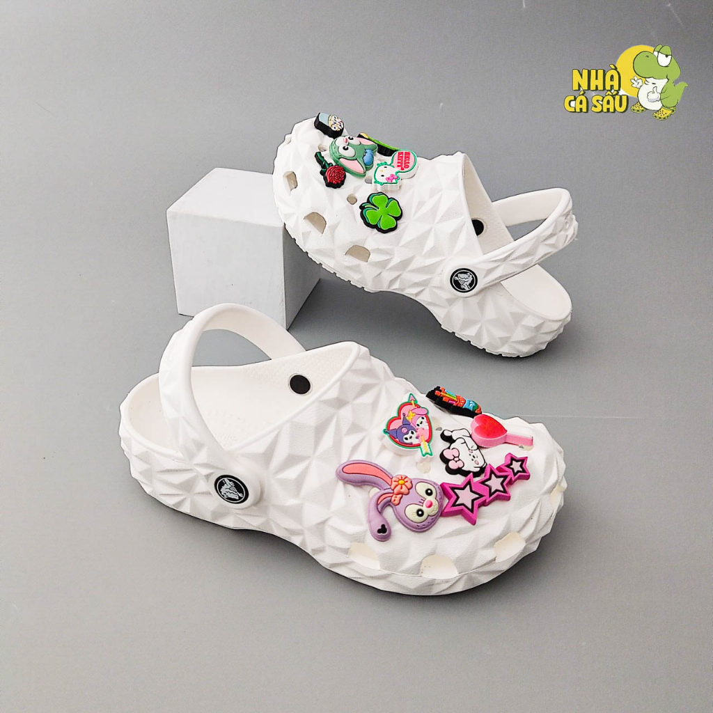 Dép cross classic trẻ em sầu riêng chính hãng tặng kèm jibbitz, dép sục cross kim cương bé trai bé gái - Nhà Cá Sấu