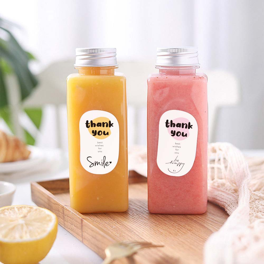 Bộ 50-100 tem decal dán hộp niêm phong mẫu vintage Vua Bao Bì, sticker cám ơn Thank you trang trí túi bao bì nhiều mẫu