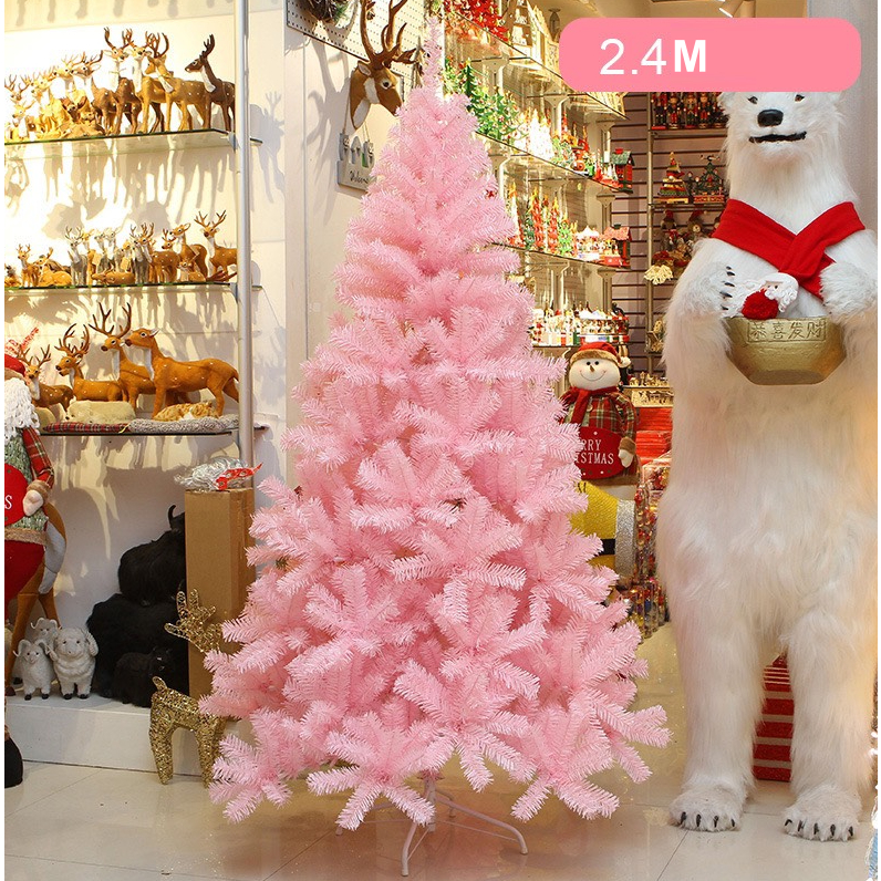 Cây thông Hồng Trơn Dày Rậm CAO 2.4 MÉT Nhiều Size Trang Trí Noel Giáng Sinh