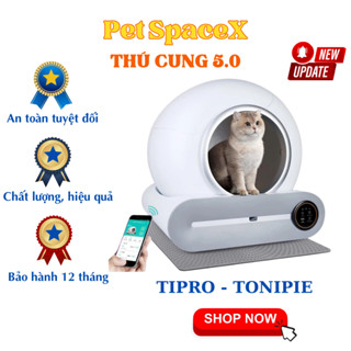 [Rẻ Vô Địch] Máy dọn phân tự động cho mèo Tipro - Tonipie cảm biến thông minh bản mới có thanh chắn cát