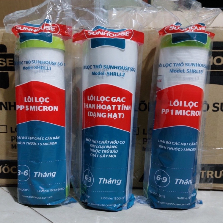 Bộ Lõi Lọc Nước Sunhouse 1,2,3 Chính Hãng