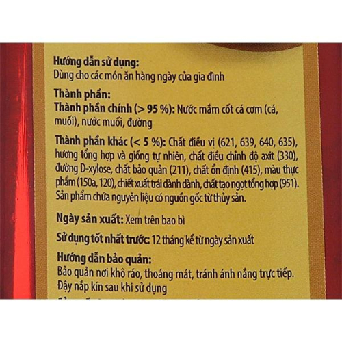 Nước Mắm Chấm Nam Ngư Nhãn Vàng, nắp nhựa chai 650ml