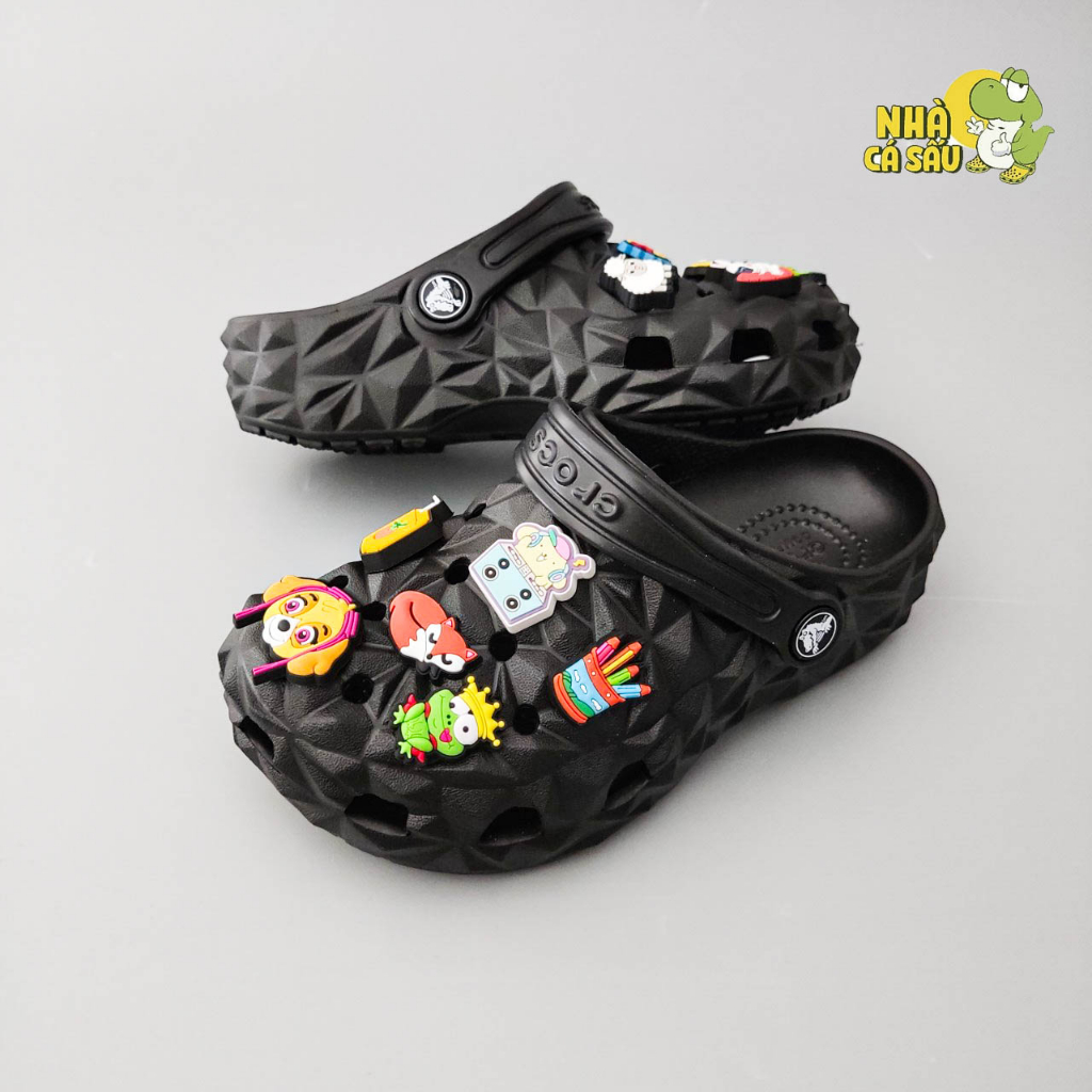 Dép cross classic trẻ em sầu riêng chính hãng tặng kèm jibbitz, dép sục cross kim cương bé trai bé gái - Nhà Cá Sấu