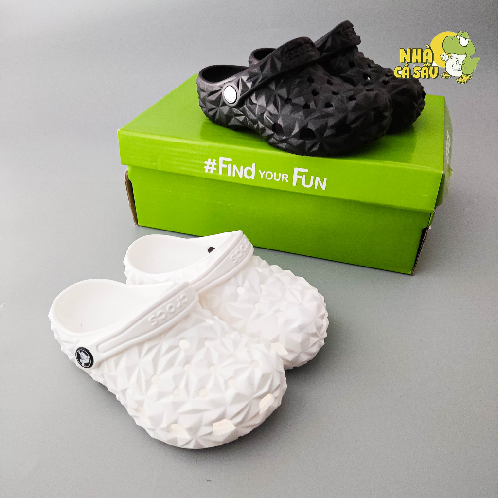 Dép cross classic trẻ em sầu riêng chính hãng tặng kèm jibbitz, dép sục cross kim cương bé trai bé gái - Nhà Cá Sấu