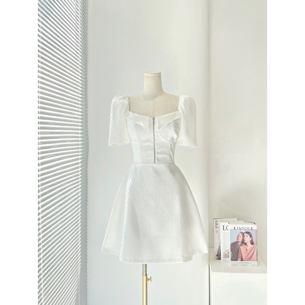 Đầm xoè tay phồng cách điệu  - TK2350, Đầm Xòe sanh chảnh