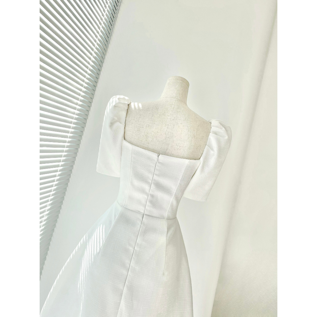 Đầm xoè tay phồng cách điệu  - TK2350, Đầm Xòe sanh chảnh