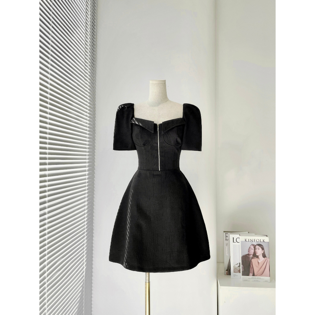 Đầm xoè tay phồng cách điệu  - TK2350, Đầm Xòe sanh chảnh