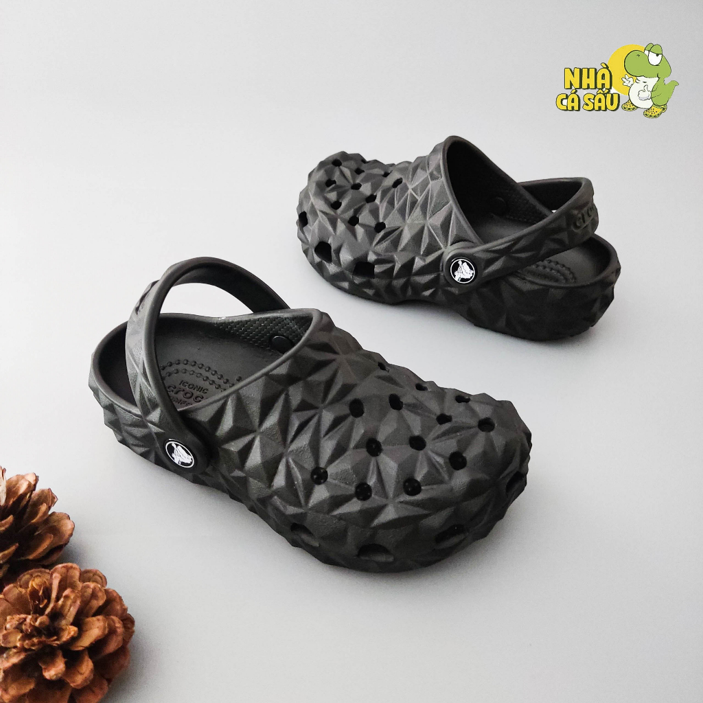 Dép cross classic trẻ em sầu riêng chính hãng tặng kèm jibbitz, dép sục cross kim cương bé trai bé gái - Nhà Cá Sấu