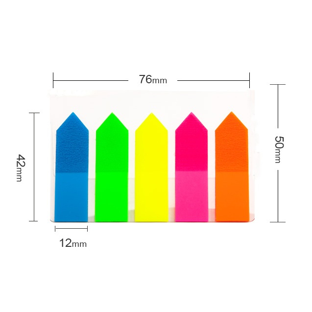 Giấy Note 5 màu nhựa mũi tên 125 sheets - Giấy note ghi chú nhiều màu dùng đánh dấu trang sách