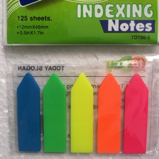 Giấy Note 5 màu nhựa mũi tên 125 sheets - Giấy note ghi chú nhiều màu dùng đánh dấu trang sách