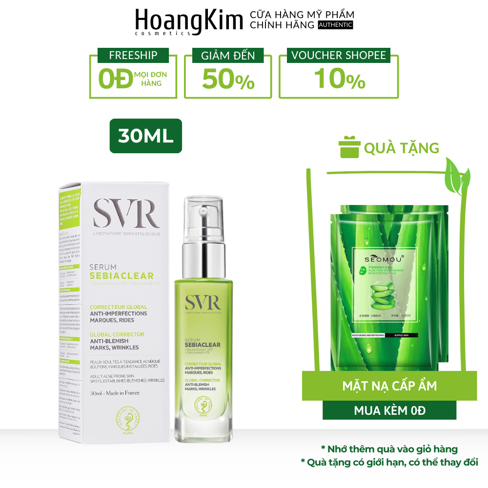 Tinh Chất Giảm Mụn Mờ Thâm SVR Serum Sebiaclear Gluconolactone 14% + Niacinamide 4% Global Corrector 30ml