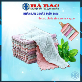 Set 10 cái Khăn lau bếp đa năng mềm mịn 2 mặt siêu thấm nước